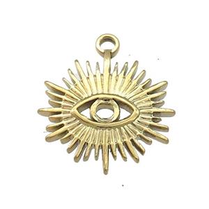 Stainless Steel Eye Charms Pendant Gold Plated, approx 18mm