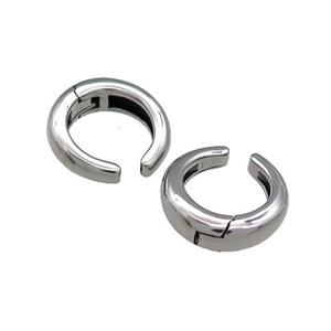Stainless Steel Clip Earrings Antique Silver, approx 13-15mm