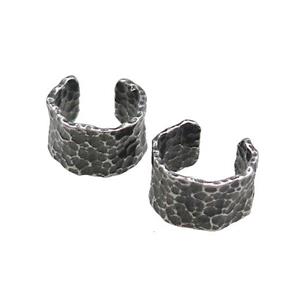 Stainless Steel Clip Earrings Antique Silver, approx 13-15mm