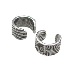 Stainless Steel Clip Earrings Antique Silver, approx 13-15mm