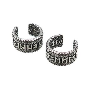 Stainless Steel Clip Earrings Antique Silver, approx 13-15mm