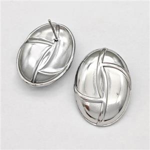 Raw Stainless Steel Stud Earring, approx 19-28mm