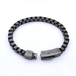 304 Stainless Steel Bracelet Antique Black, approx 8-30mm, 6mm, 21cm length