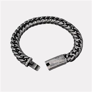 304 Stainless Steel Bracelet Antique Black, approx 12-50mm, 11mm, 21cm length