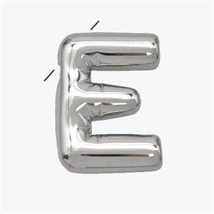 Raw Stainless Steel Letter-E Pendant, approx 15-18mm