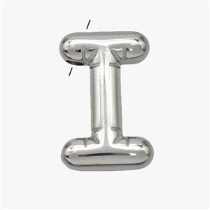 Raw Stainless Steel Letter-I Pendant, approx 15-18mm