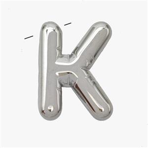 Raw Stainless Steel Letter-K Pendant, approx 15-18mm