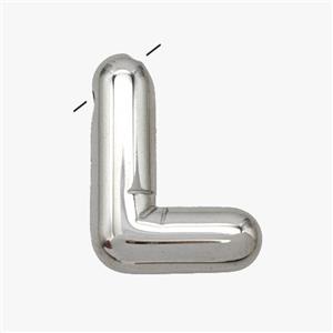 Raw Stainless Steel Letter-L Pendant, approx 15-18mm