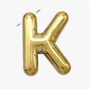 Stainless Steel Letter-K Pendant Gold Plated, approx 15-18mm