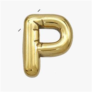 Stainless Steel Letter-P Pendant Gold Plated, approx 15-18mm