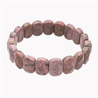 Pink Wood Lace Jasper Bracelet Stretchy, approx 11-15mm