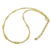 Copper Necklace Adjustable Gold Plated, approx 2.5mm, 4mm, 40-45cm length