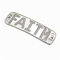 Copper FAITH Connector Pave Zirconia Platinum Plated, approx 14-48mm