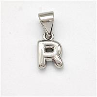 Copper Letter-R Pendant Platinum Plated, approx 6-7mm