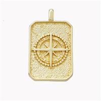 Copper Northstar Pendant Rectangle Gold Plated, approx 14-20mm