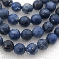 blue Sodalite Beads, faceted round, approx 20mm dia