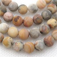 round yellow Crazy Agate Beads, matte, approx 6mm dia