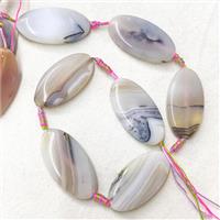 heihua Agate Oval Beads, white, approx 25-48mm