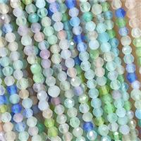 Cat Eye Glass Beads Faceted Round Mix Color, approx 2mm dia