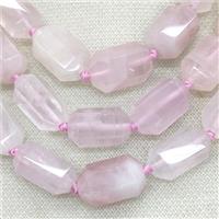 Pink Rose Quartz Prism Beads Point, approx 15-25mm
