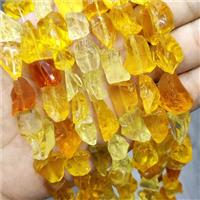 Gold Crystal Glass Beads Freeform, approx 10-16mm
