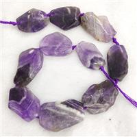 Natural Purple Amethyst Slice Beads Freeform, approx 15-40mm