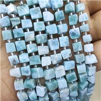 Natural Larimar Beads Cube Blue, approx 6mm