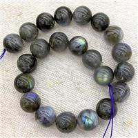 Natural Labradorite Beads Smooth Round, approx 18mm