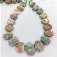 Natural Dragon Veins Agate Teardrop Beads Graduated Topdrilled Green Coffee Dye, approx 20-40mm