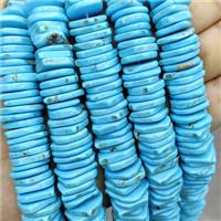 Natural Howlite Turquoise Heishi Spacer Beads Blue Dye, approx 14-16mm