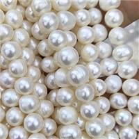 Natural Freshwater Pearl Beads, C-Grade, approx 9-10mm, 35cm length