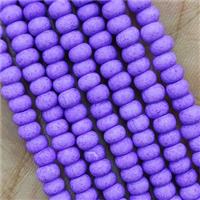 Lavender Lampwork Glass Rondelle Beads Matte, approx 4mm
