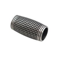 Stainless Steel Column Beads Large Hole Tube Antique Silver, approx 12-23mm, 8mm hole