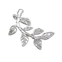 Raw Stainless Steel Leaf Pendant Branch, approx 20-30mm