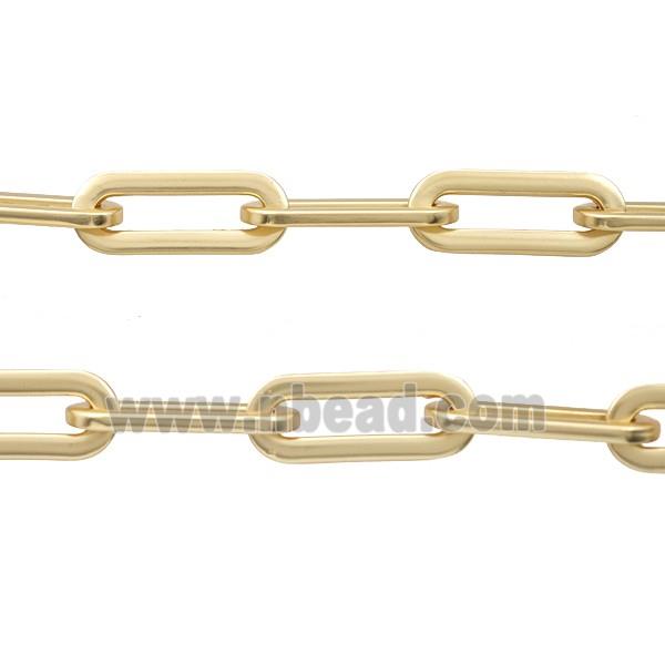 Alloy Paperclip Chain Matte Gold