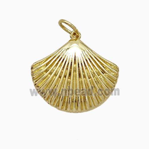 Copper Scallop Shell Pendant Gold Plated
