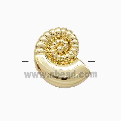 Copper Spiral Shell Pendant Gold Plated