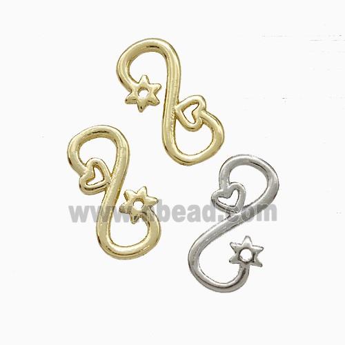 Copper Infinity Connector Heart Flower Mixed