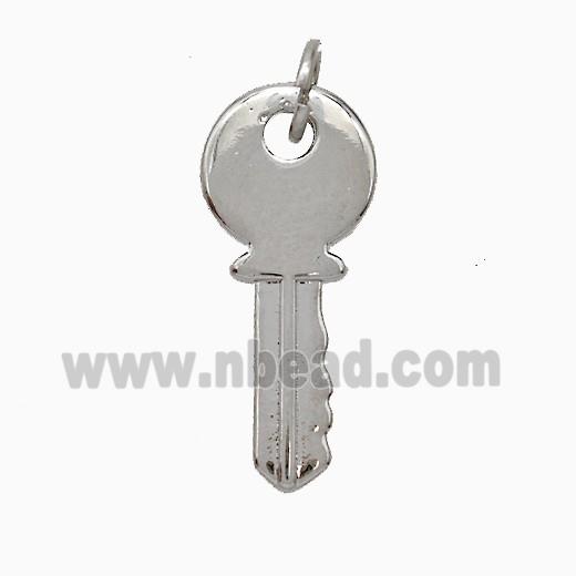 Copper Key Pendant Platinum Plated