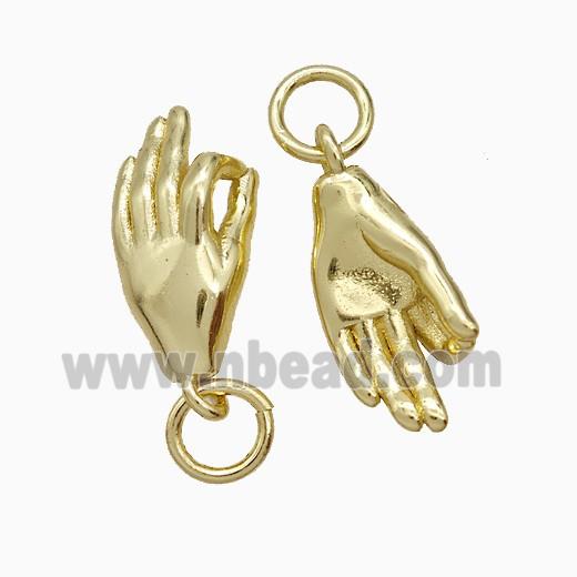 Copper Hand Pendant Gold Plated