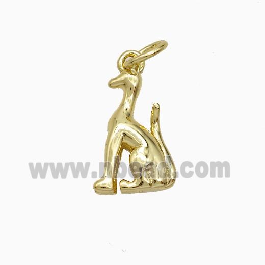 Copper Dog Pendant Gold Plated