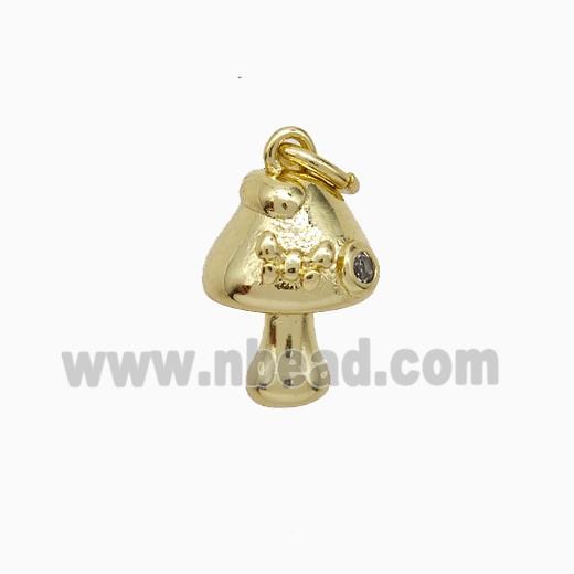 Copper Mushroom Pendant Gold Plated