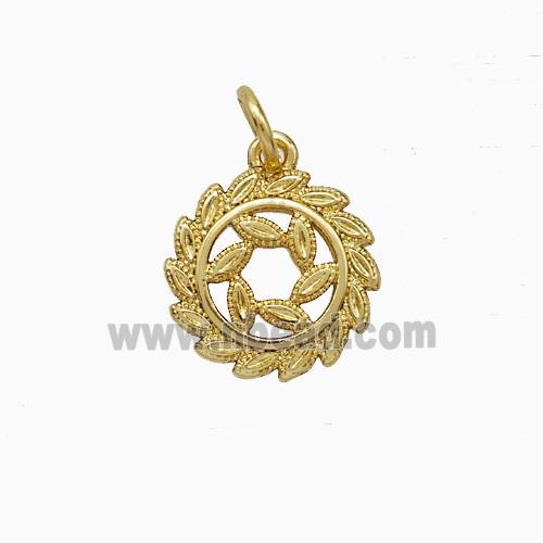 Copper Flower Pendant Gold Plated