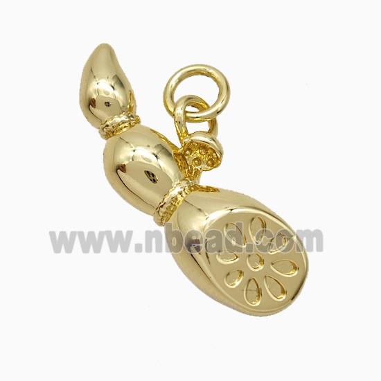 Copper Lotusroot Pendant Gold Plated