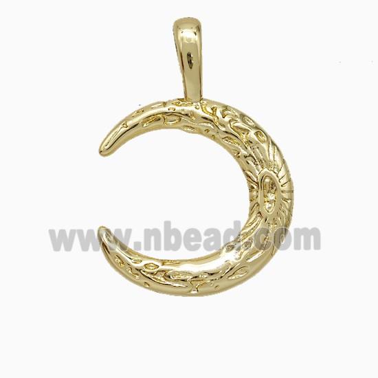 Copper Moom Pendant Gold Plated