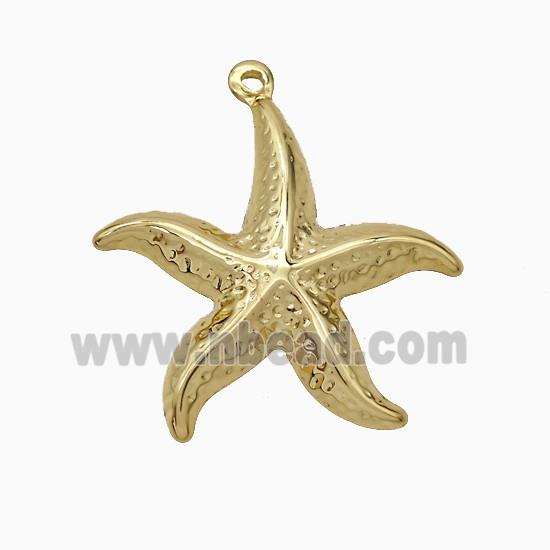 Copper Starfish Pendant Hammered Gold Plated