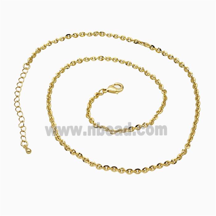 Copper Necklace Chain Rolo Gold Plated