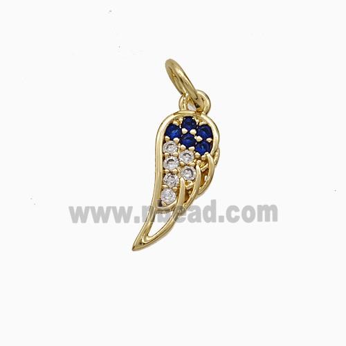 Copper Angel Wings Pave Zirconia Gold Plated
