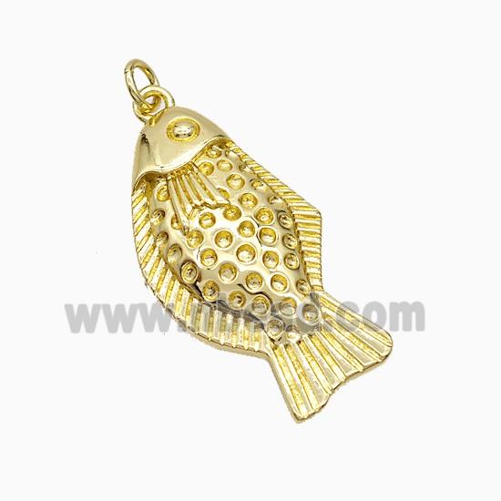 Copper Fish Pendant Hammered Gold Plated