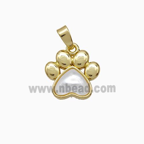 Copper Paws Pendant Pave Shell Gold Plated
